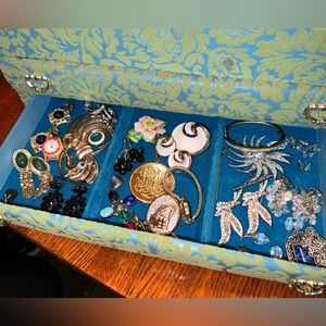 Glamorous Lot of Vintage Jewelry 60s-80’s some sterling silver